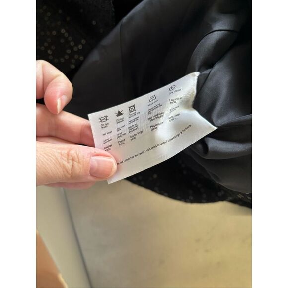 Esprit Black Sequin Women’s Bolero Jacket Blazer Size 8 Vintage - Picture 5 of 13